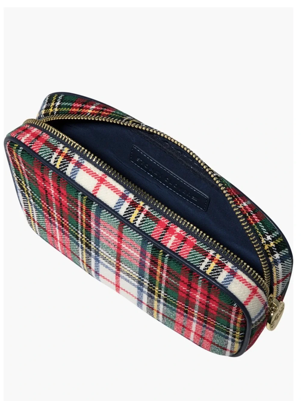 Stoney Clover Lane Red & Green Plaid Zip Cosmetic Pouch